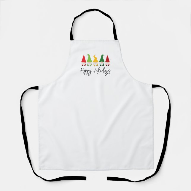 Christmas Gnomes Happy Holidays Festive Family Fun Apron (Front)