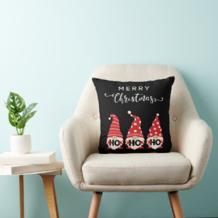 Christmas Gnomes Ho Ho Ho Throw Pillow