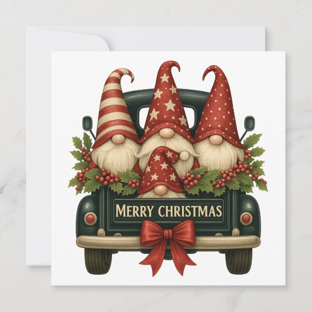 Christmas Gnomes Holiday Card (Front)