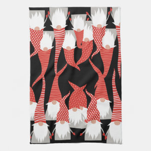 Christmas Gnomes Holiday Elves Cute Seasonal Xmas Kitchen Towel