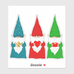 Christmas Gnomes in Blue Green & Red