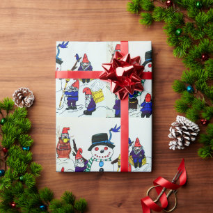 CHRISTMAS GNOMES IN THE SNOW WRAPPING PAPER