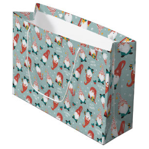 Christmas Gnomes  Large Gift Bag