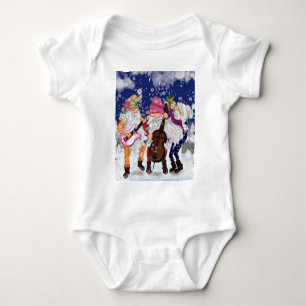 Christmas Gnomes Music Band Funny Baby Bodysuit