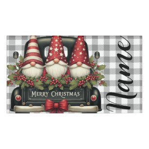 Christmas gnomes name tag