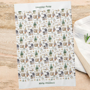 Christmas gnomes nordic farmhouse style kitchen towel