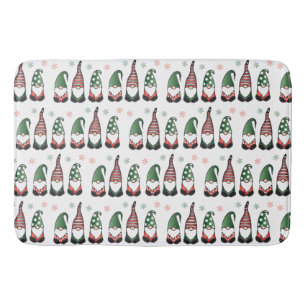 Christmas Gnomes Pattern Bath Mat