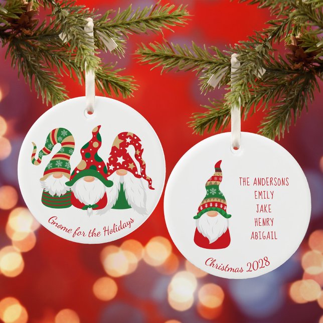 Christmas Gnomes Personalized Ceramic Ornament (Creator Uploaded)