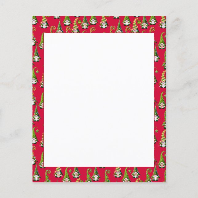 Christmas Gnomes Printed Paper Sheet (Front)