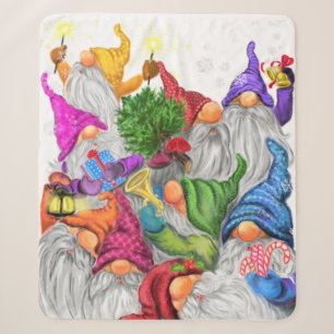 Christmas Gnomes Sherpa Blanket Gift