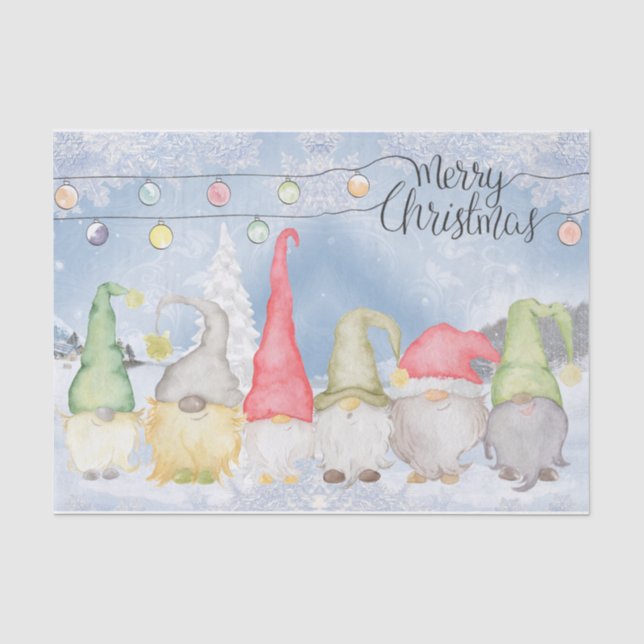 Christmas Gnomes Tissue Paper (Front)