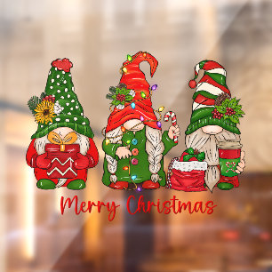 Christmas Gnomes Trio Window Cling