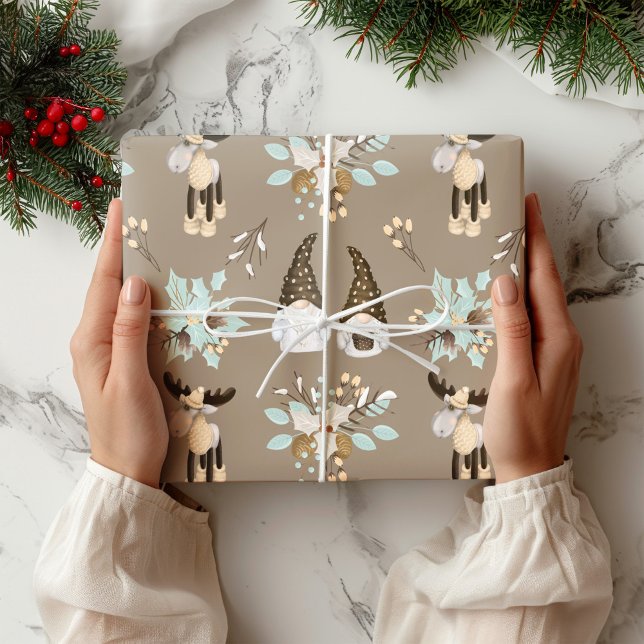 Christmas Gnomes Woodland Wrapping Paper (Creator Uploaded)