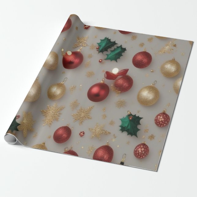 Christmas gnomes wrapping paper (Unrolled)