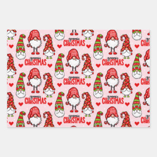 Christmas Gnomes Wrapping Paper Sheet