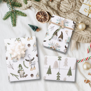 Christmas Gnomes Wrapping Paper Sheet