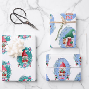 Christmas Gnomes  Wrapping Paper Sheet