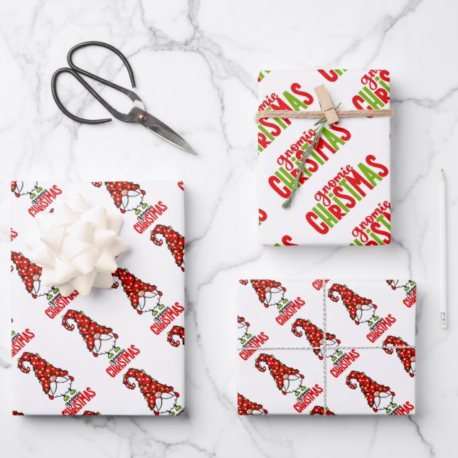 Christmas Gnomes Wrapping Paper Sheets (Front)
