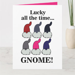 Christmas Gnomes Xmas Lucky Card