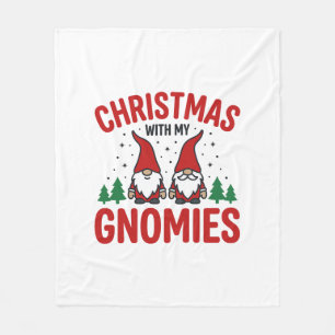 Christmas Gnomies Holiday Gnome Design Fleece Blanket