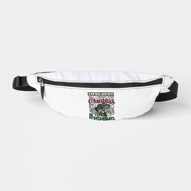 Christmas Go Fishing Fish Santa Hat Lights Fanny Pack (Front)