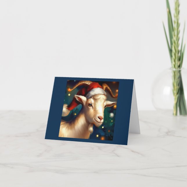 Christmas Goat 1 Holiday Card (Front)