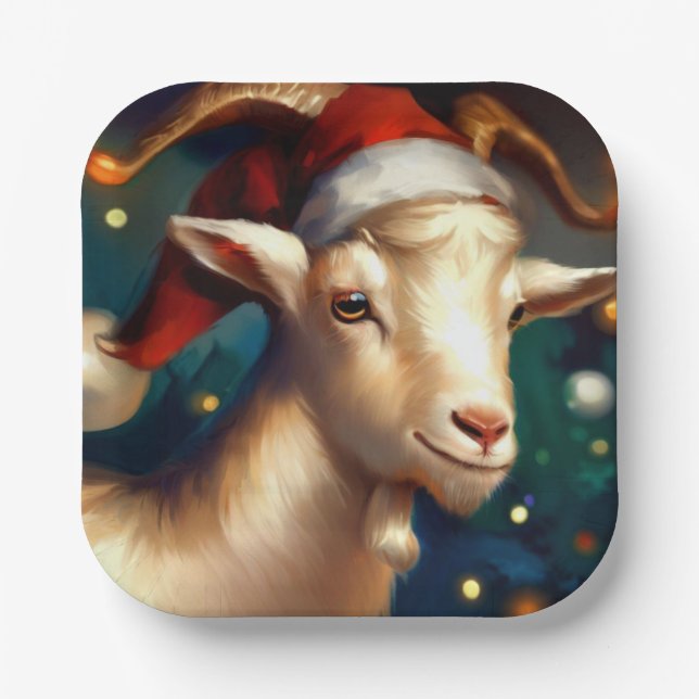 Christmas Goat 1 Paper Plate (Front)