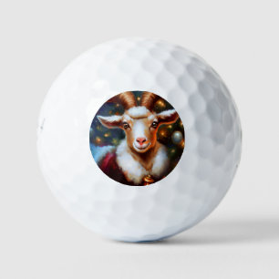 Christmas Goat (4) Golf Balls