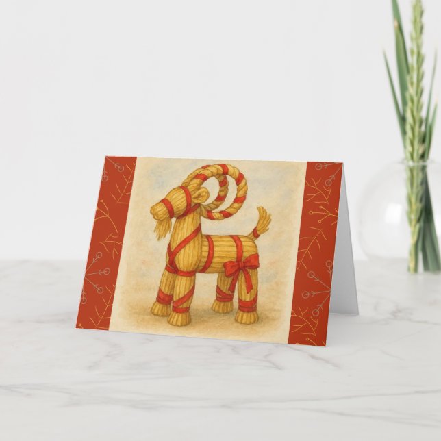 Christmas Goat Julbock  Card (Front)