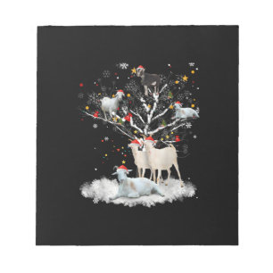 Christmas Goat On Tree Funny Santa Goat Lover Gift Notepad