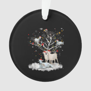 Christmas Goat On Tree Funny Santa Goat Lover Gift Ornament