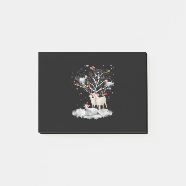 Christmas Goat On Tree Funny Santa Goat Lover Gift Post-it Notes (Front)