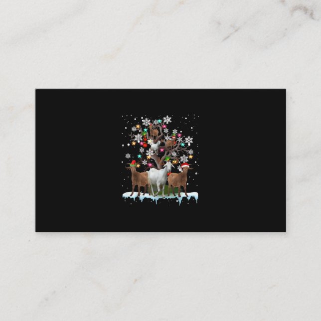 Christmas Goat On Tree Santa Goat Lover's Enclosure Card (Front)