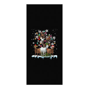 Christmas Goat On Tree Santa Goat Lover's Rack Card