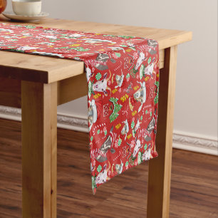 Christmas GOATS Candy and Jingle Bells GetYerGoat™ Short Table Runner