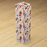 Christmas GOATS Candy and Jingle Bells GetYerGoat™ Wine Box<br><div class="desc">Lots of Holiday Goats wearing caps and scarves and even a Santa hat , jingle bells , candy canes, Christmas candy, Christmas trees and a red barn all mixed up for a festive Goat Holiday Wine Gift Box for your gift giving this Christmas. Shown on a white background but you...</div>