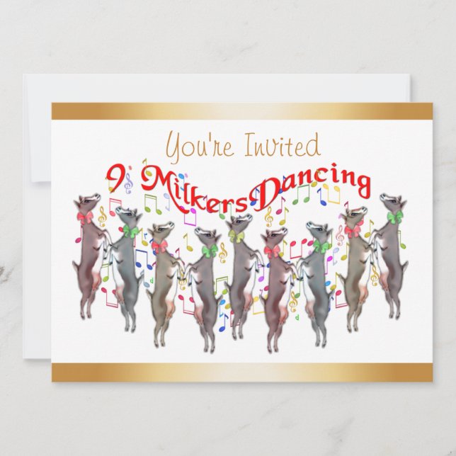Christmas Goats Caroling Invitation (Front)