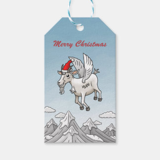 Christmas goat's flight in the mountains gift tags