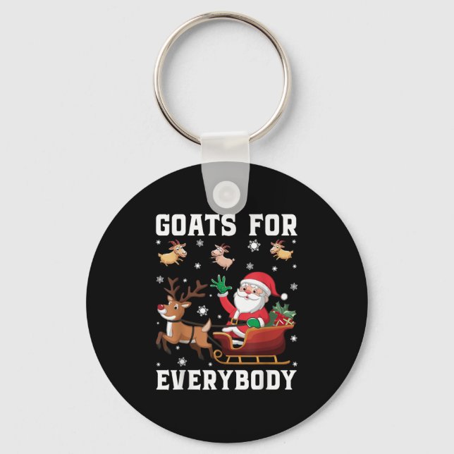 Christmas Goats Uni-kids Christmas Goat Funny , Bl Keychain (Front)
