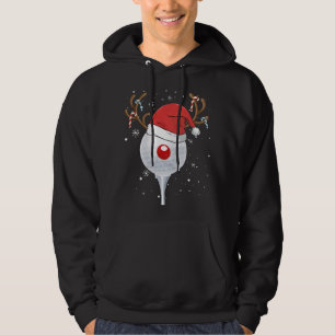Christmas Goft Reindeer Funny Santa Hat Golf Lover Hoodie