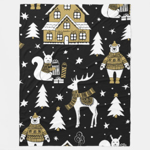 Christmas Gold 60x80 Fleece Blanket