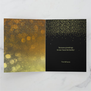 Christmas Gold And Black Sparkling Night Sky Card