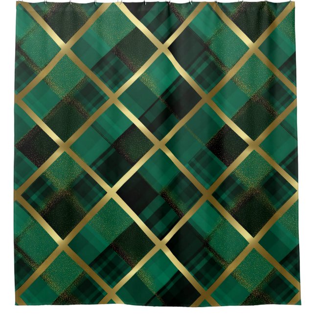 Christmas Gold And Green Plaid Pattern  (Front)