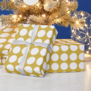 Christmas gold and white wrapping paper