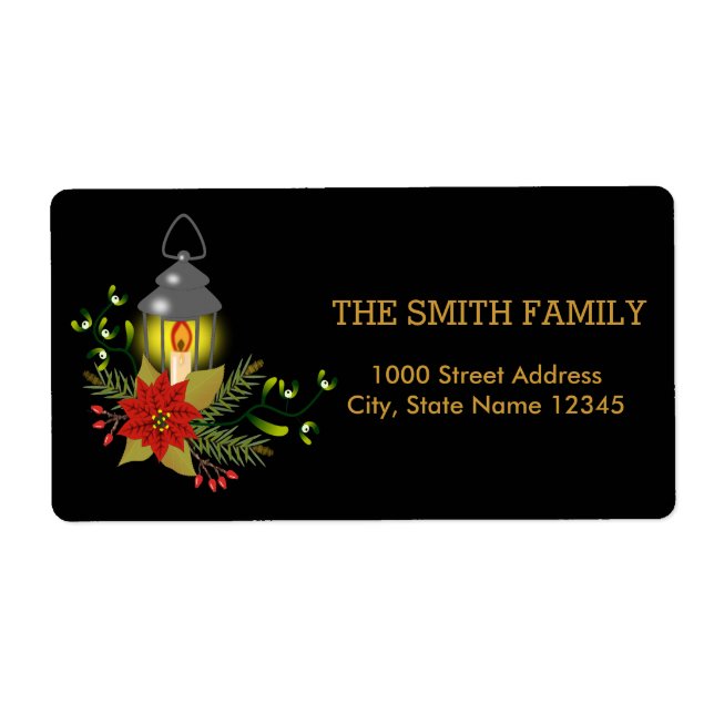 Christmas Gold Decor with Black Background (Front)