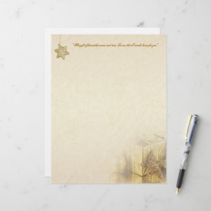 Christmas Gold Gift Box Stationery