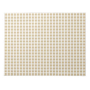 Christmas Gold Gingham Check Pattern Notepad
