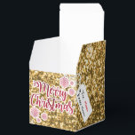 Christmas Gold Glitter Holiday Favor Box<br><div class="desc">As unique as your Christmas gift! Gold glitter with Merry Christmas sticker and a white tag to personalize!</div>