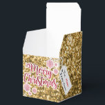 Christmas Gold Glitter Holiday Favor Box<br><div class="desc">As unique as your Christmas gift! Gold glitter with Merry Christmas sticker and a white tag to personalize!</div>