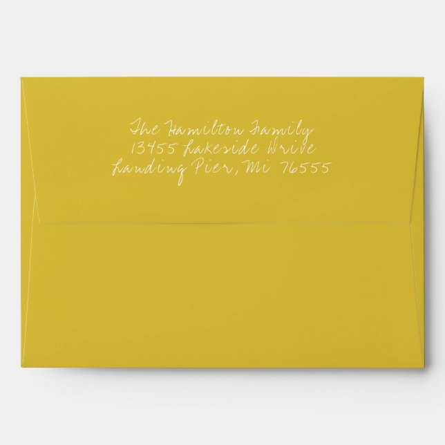 Christmas Gold Holiday Custom Envelope (Back (Top Flap))